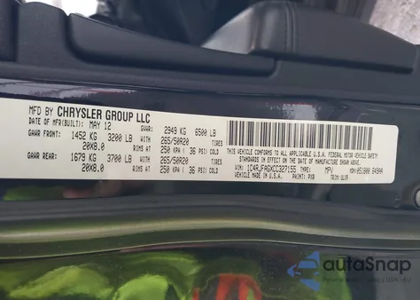 2012 Jeep Grand Cherokee Laredo из США, поврежденный, VIN 1C4RJFAGXCC327155